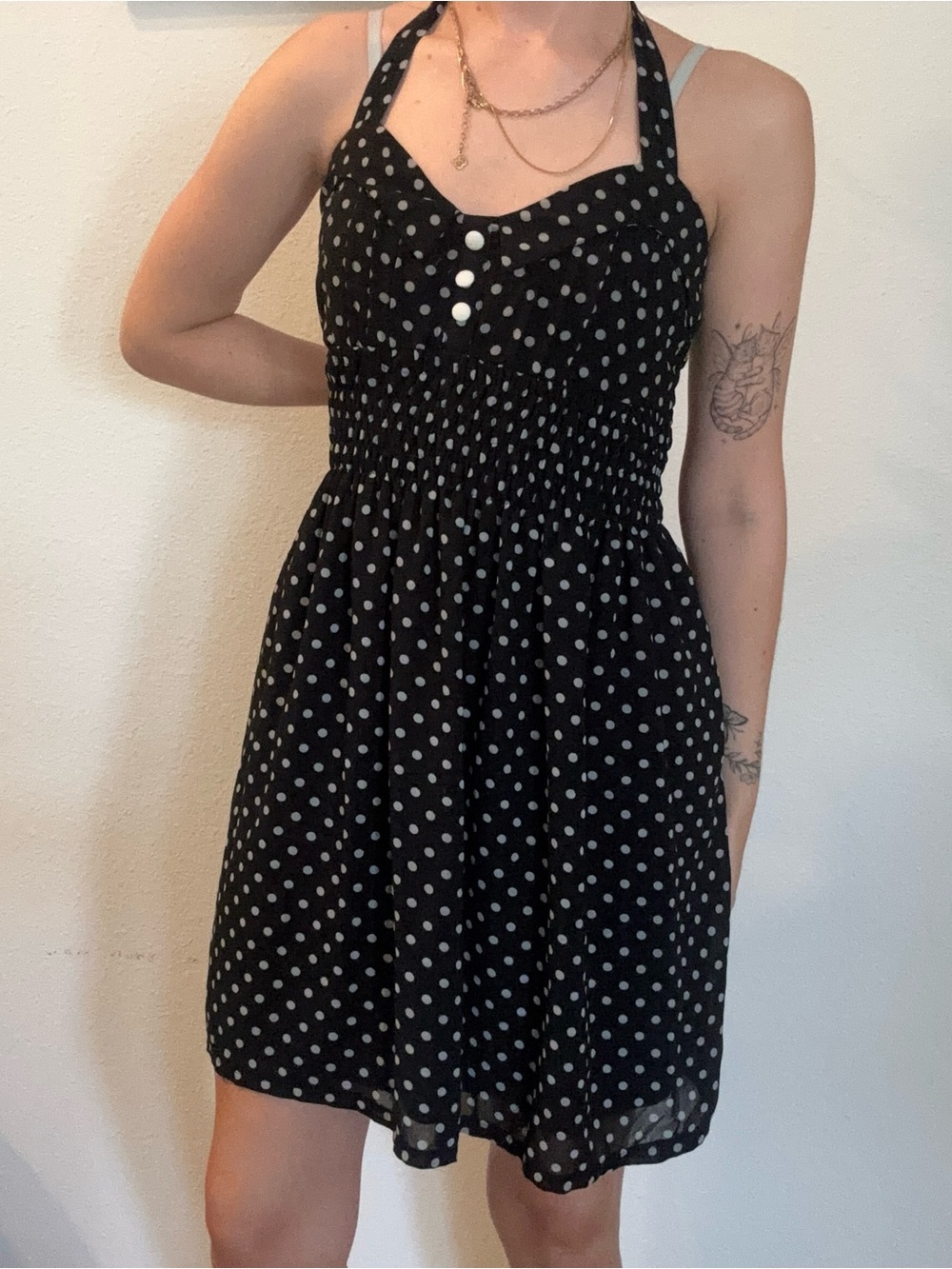 American Rag Polka Dot Vintage Halter Dress Size M